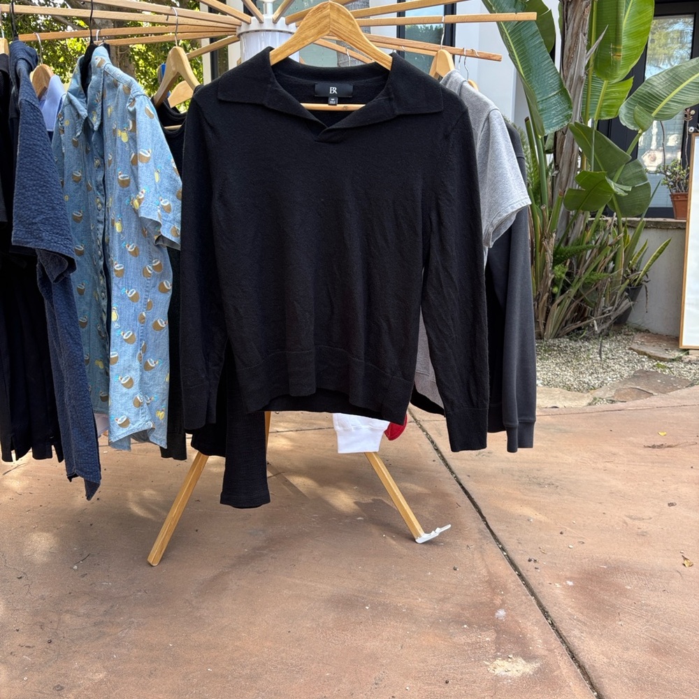 Banana Republic Black V-Neck Sweater for Men